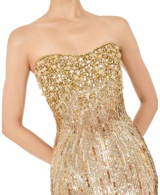  Cesonia Embellished Strapless Maxi Dress