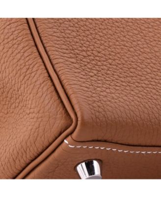 Kelly 25 Handbag Brown Togo with Palladium Hardware