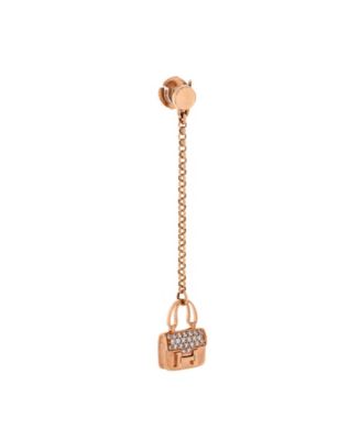 Amulettes Constance Drop Earrings 18K Rose Gold with Diamonds