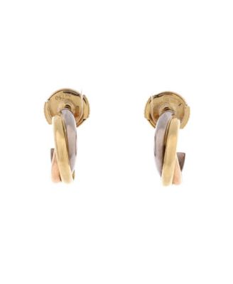 13mm Trinity Hoop Earrings 18K Tricolor Gold