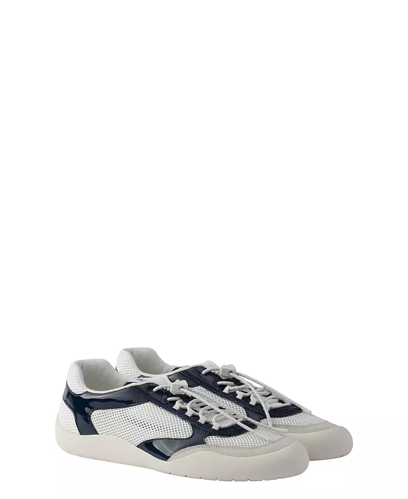 Prada Men's Speedrock Patent Leather and Mesh Fabric Sneakers