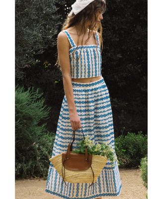 Structured Taffeta Midi Skirt