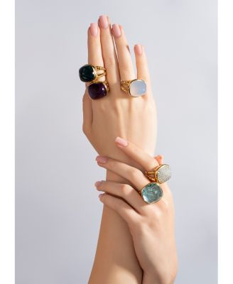 18K Yellow Gold Tigella Amethyst Statement Ring