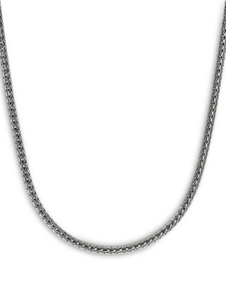 Sterling Silver Chain Icon Woven Link Necklace, 24"