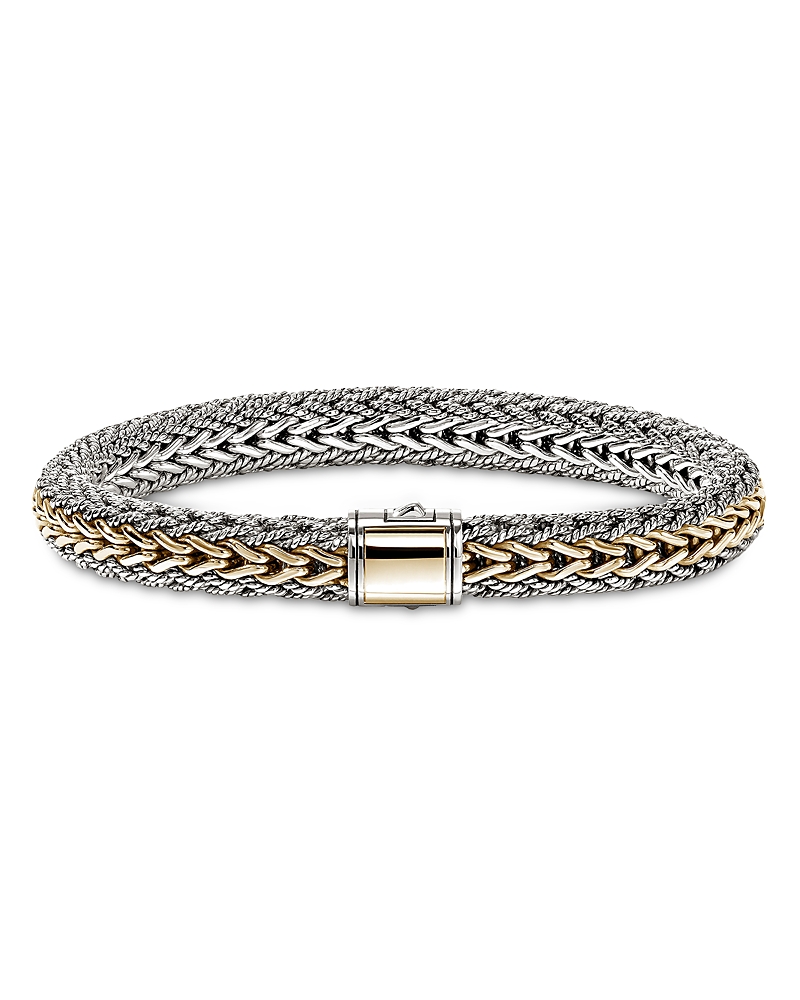 John Hardy 14K Bonded Gold & Sterling Silver Icon Reversible Woven Link Bracelet, 8mm