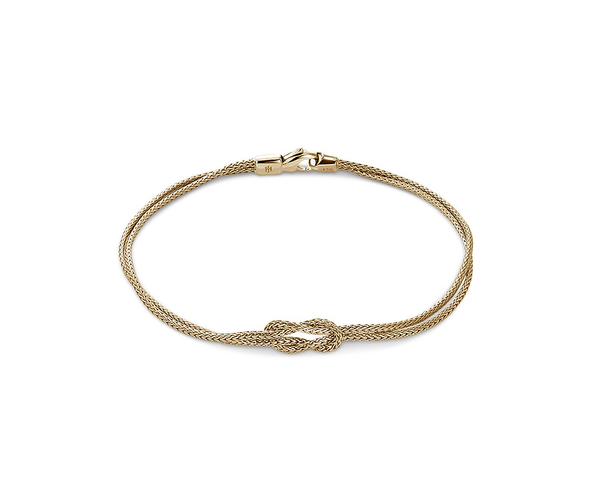 John Hardy 14K Yellow Gold Love Knot Woven Double Strand Bracelet, 3.6mm