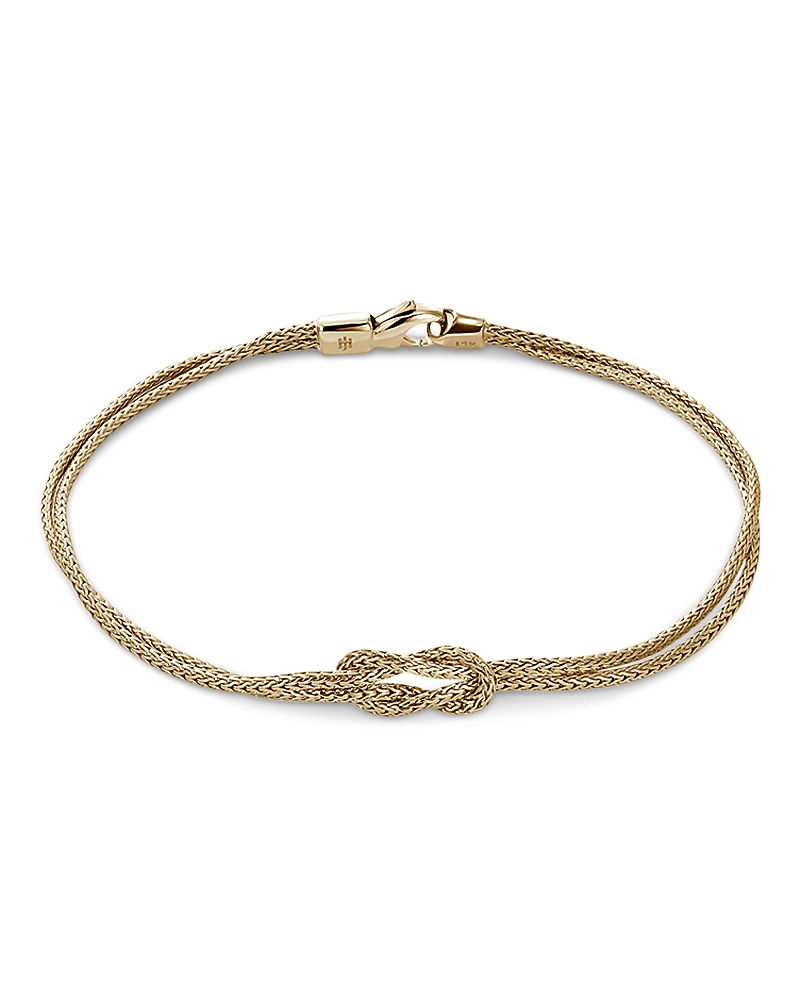 John Hardy 14K Yellow Gold Love Knot Woven Double Strand Bracelet, 3.6mm