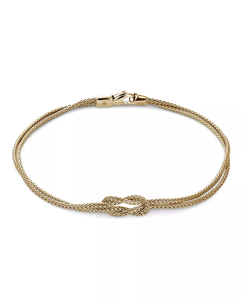 John Hardy 14K Yellow Gold Love Knot Woven Double Strand Bracelet, 3.6mm
