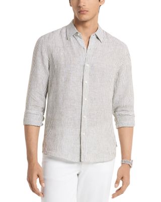 Long Sleeve Stripe Linen Shirt