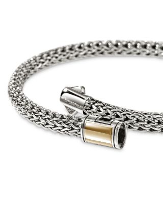 14K Yellow Gold & Sterling Silver Icon Woven Link Chain Bracelet, 5mm