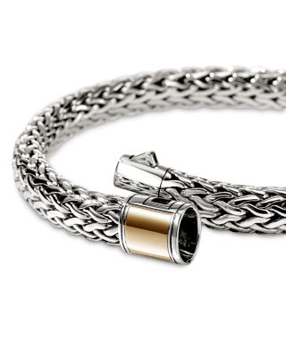 14K Yellow Gold & Sterling Silver Icon Woven Link Chain Bracelet, 7.5mm