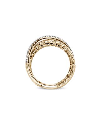 14K Yellow Gold JH Essential Diamond Crossover Ring