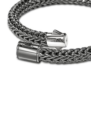 Sterling Silver Icon Dark Woven Link Bracelet, 7.5mm