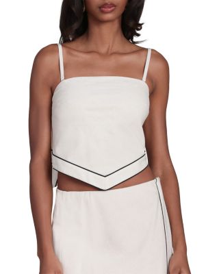 Linen Blend Scarf Top