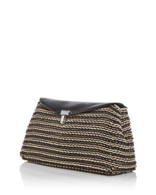 T-Lock Woven Leather Convertible Clutch