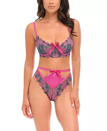 shop Embroidered Underwire Bra Set