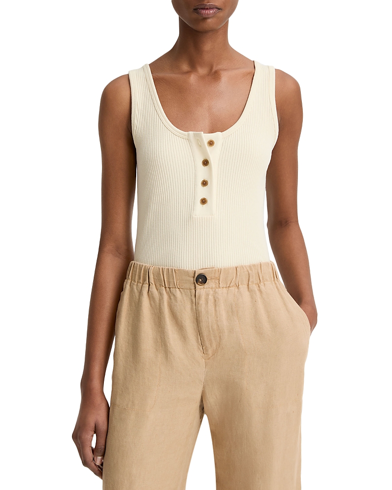 Vince Ribbed Henley Tank