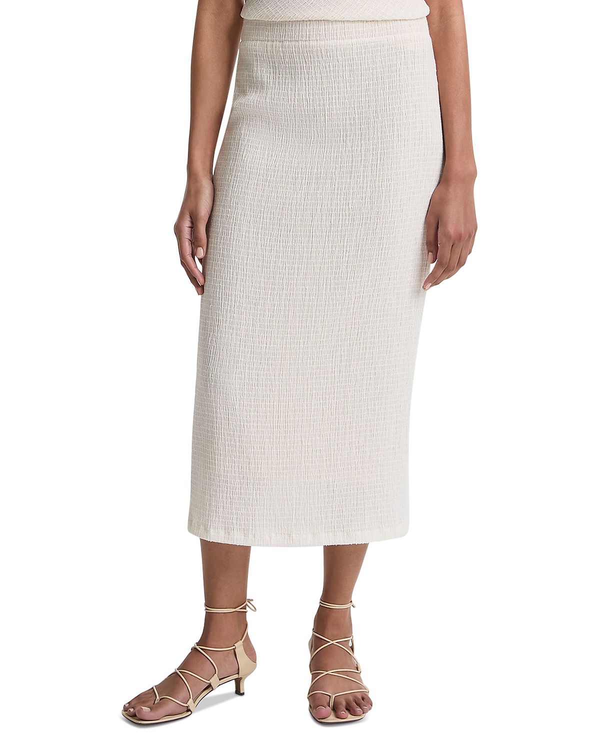 Vince Shadow Grid Midi Skirt