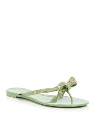 Women's Rockstud Bow Thong Sandals