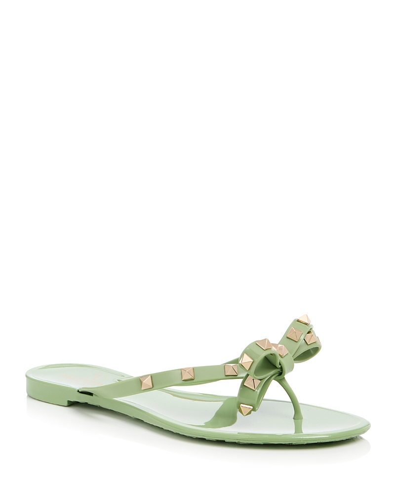 Valentino Garavani Women's Rockstud Bow Thong Sandals
