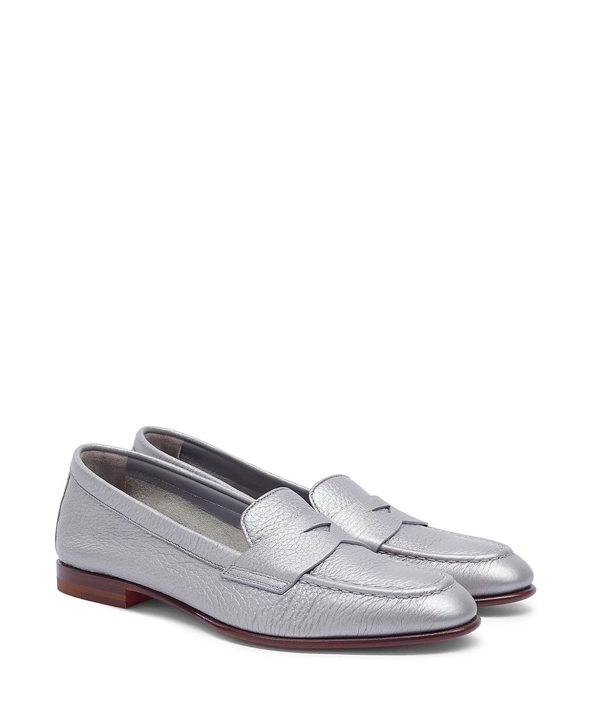 Santoni Women's Tumbled Leather Penny Loafer
