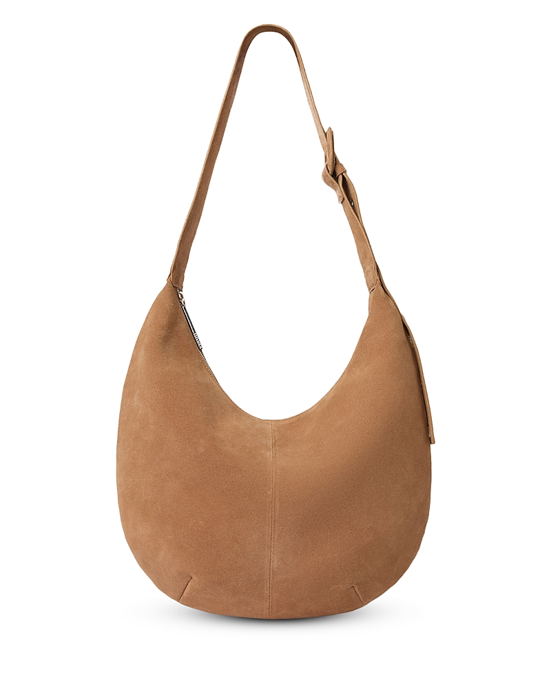 Whistles Sia Large Curved Suede Crossbody Bag