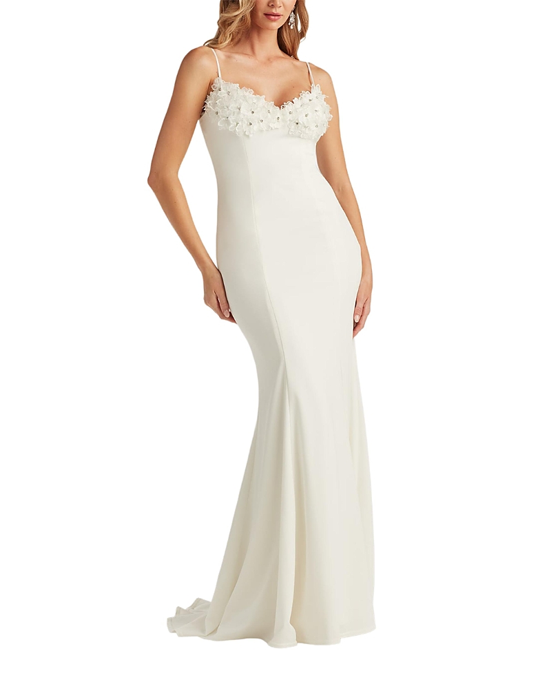 Tadashi Shoji Couteau Flower Embellished Gown