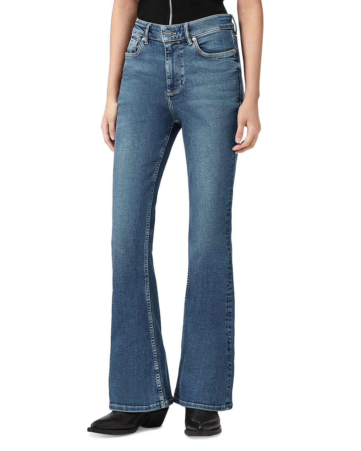 Allsaints Maisie High Rise Flare Leg Jeans