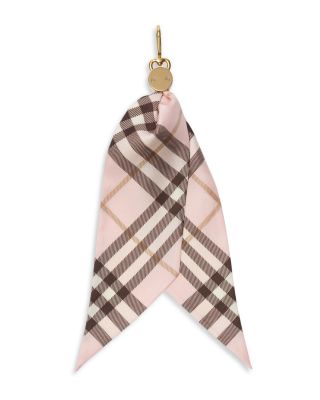 Check Silk Scarf Bag Charm