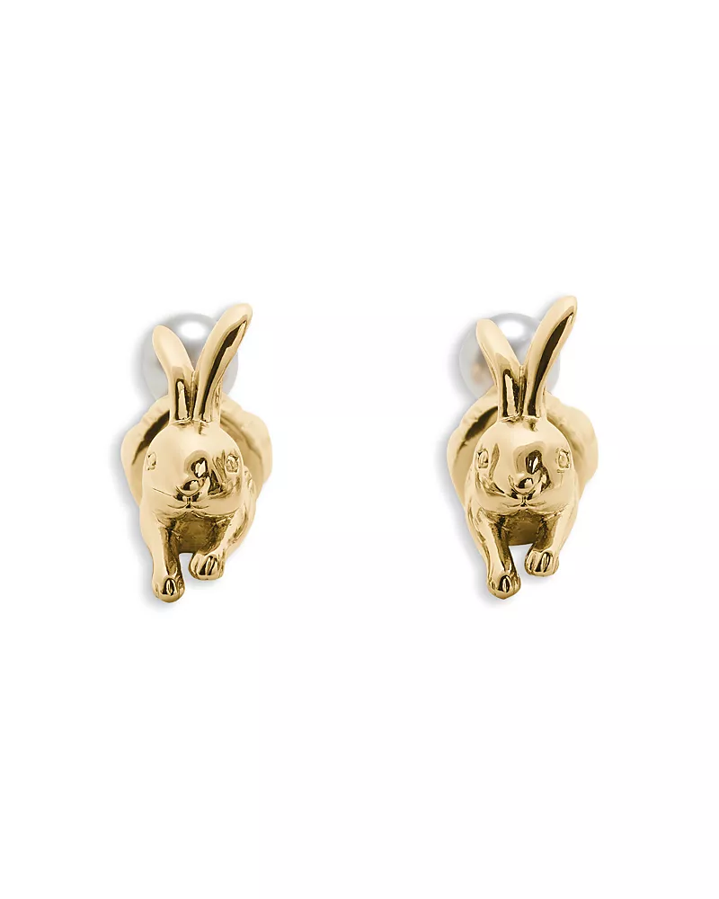 kate spade new york Secret Garden Imitation Pearl Bunny Front to Back Earrings