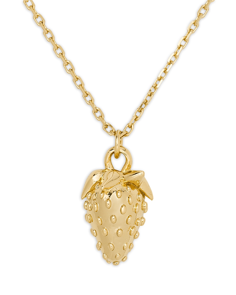 kate spade new york Secret Garden Strawberry Pendant Necklace, 16
