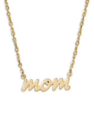 Dear Mom Script Pendant Necklace, 17-20"