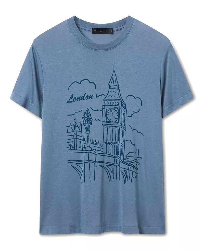 Junk Food Clothing Women's London Big Ben Vintage Tissue Tee