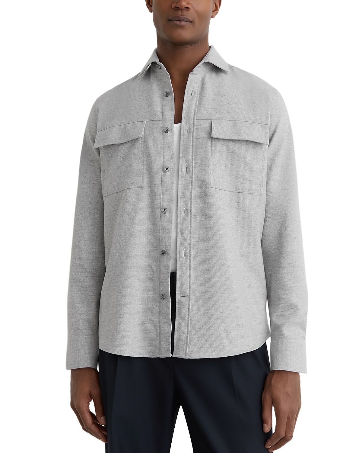 Reiss Regular Fit Grey Pocket Shirt
