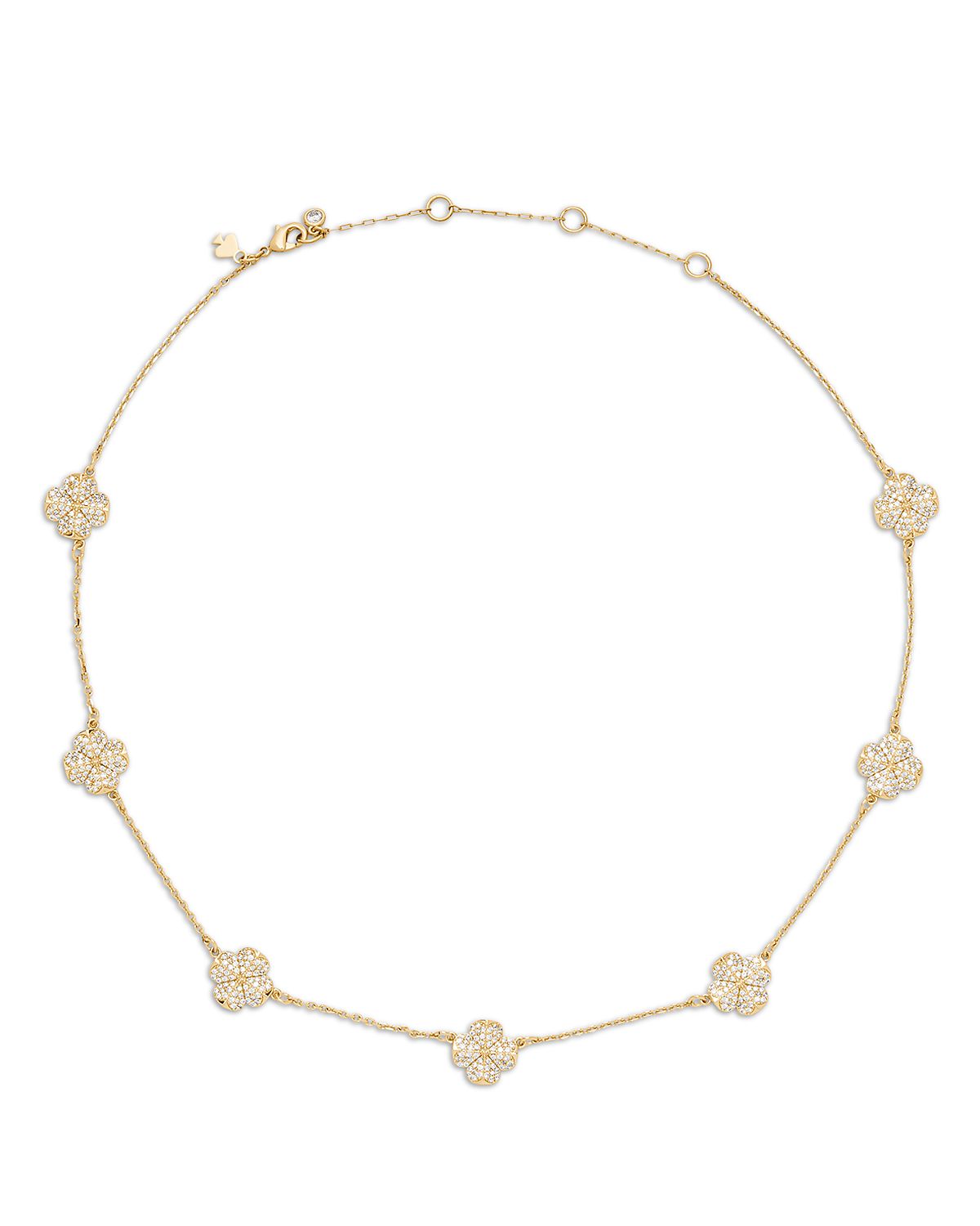 kate spade new york Spade Flower Pave Clover Scatter Necklace,