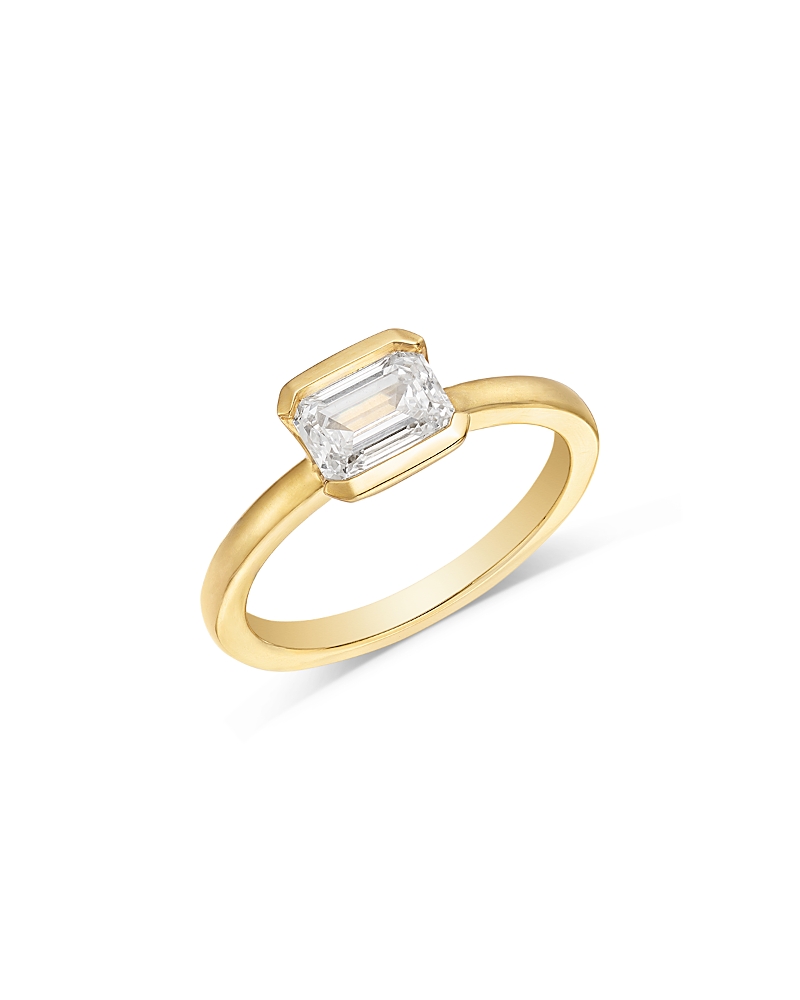 Bloomingdale's Fine Collection Luxe Collection Certified Lab Grown Diamond Emerald Cut Solitaire Ring in 18K Yellow Gold, 1.0 tcw