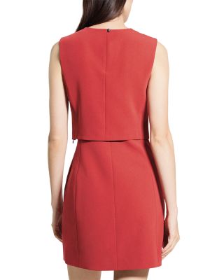 Crepe Layered Look Mini Dress