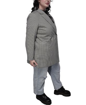  Plus The Empower Zipper Double Breasted Blazer