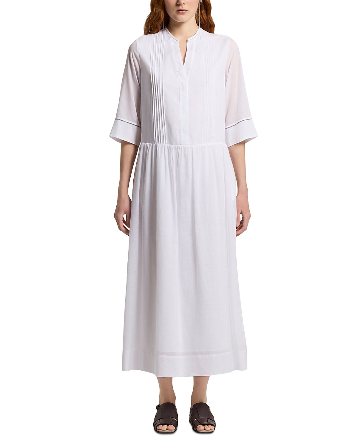 Peserico Midi Split Neck Dress