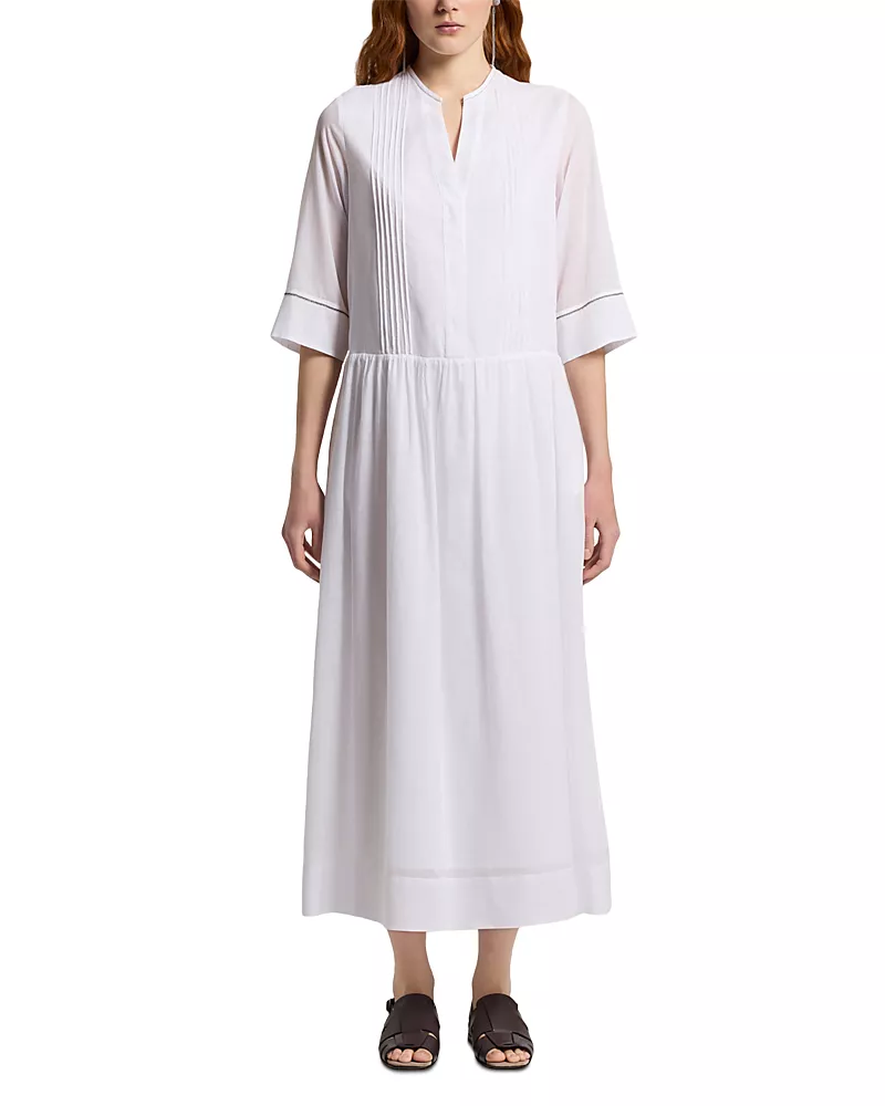 Peserico Midi Split Neck Dress