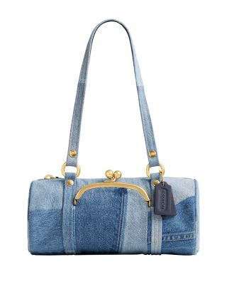 Medium Denim Barrel Bag