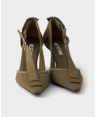 Women's Canvas Pumps with Crystals