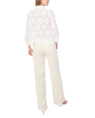 Collared Eyelet Shirt