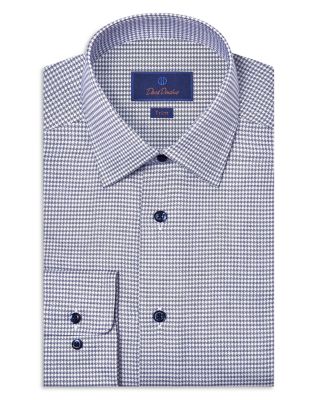 Trim Fit Stretch Twill Micro Check Dress Shirt