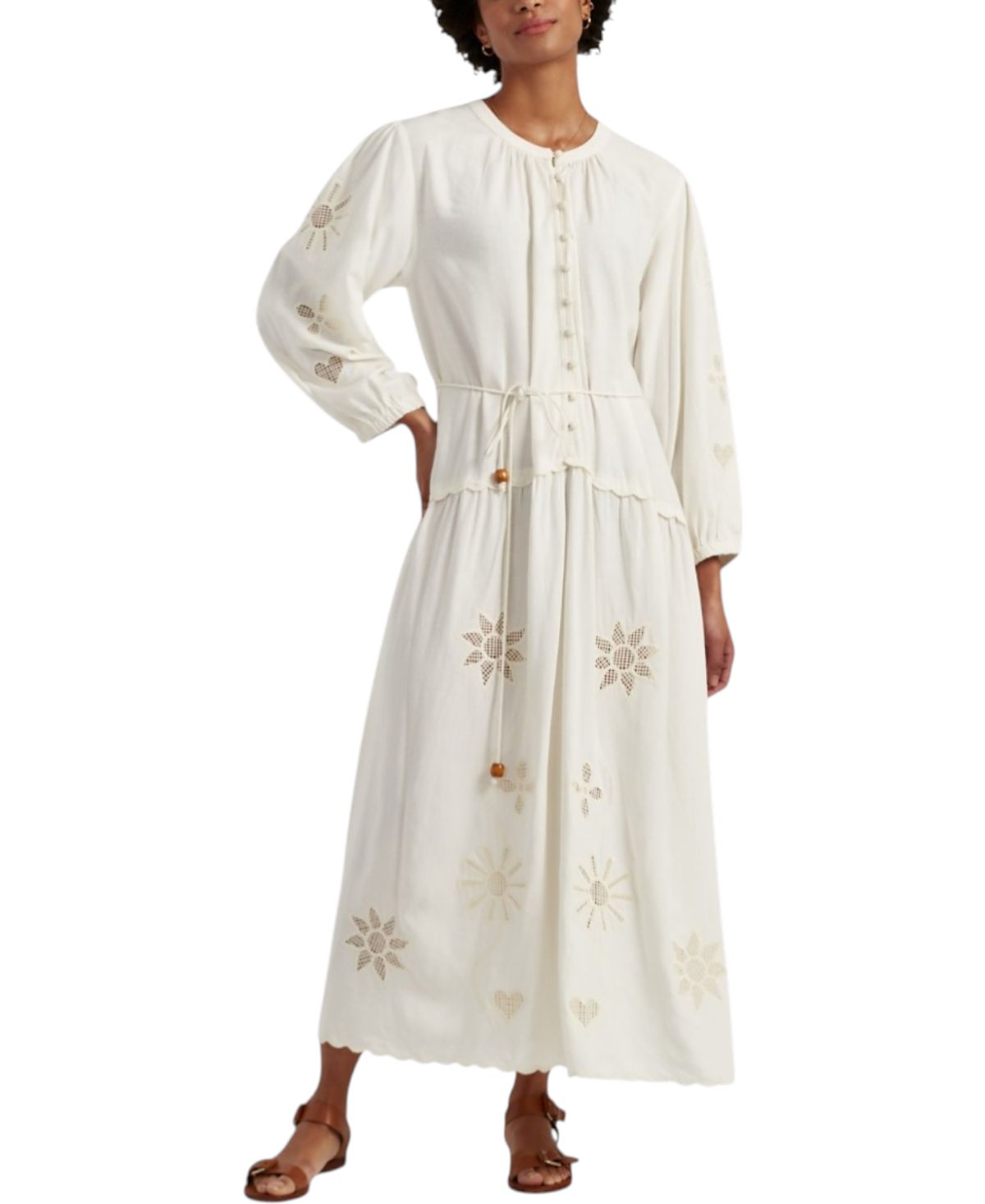 Chinti & Parker Women's Sienna Linen-Blend Broderie Dress