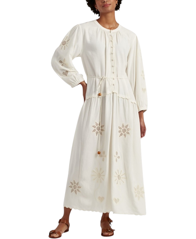 Chinti & Parker Women's Sienna Linen-Blend Broderie Dress