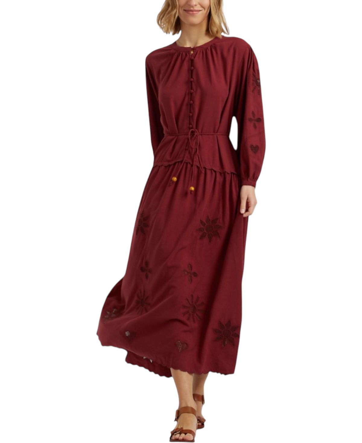 Chinti & Parker Women's Sienna Linen-Blend Broderie Dress
