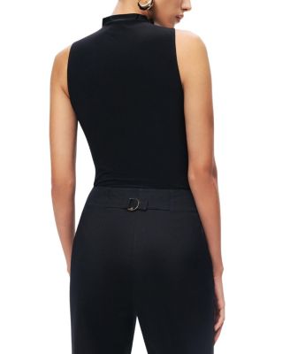 Draped Mesh-Panel Bodysuit