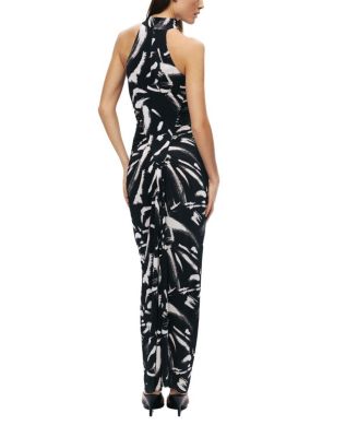  Printed Halter Maxi Dress