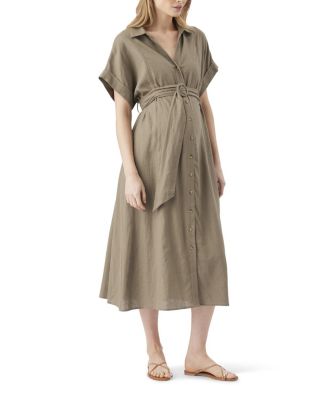  Amy Linen Nursing Shirt Dress